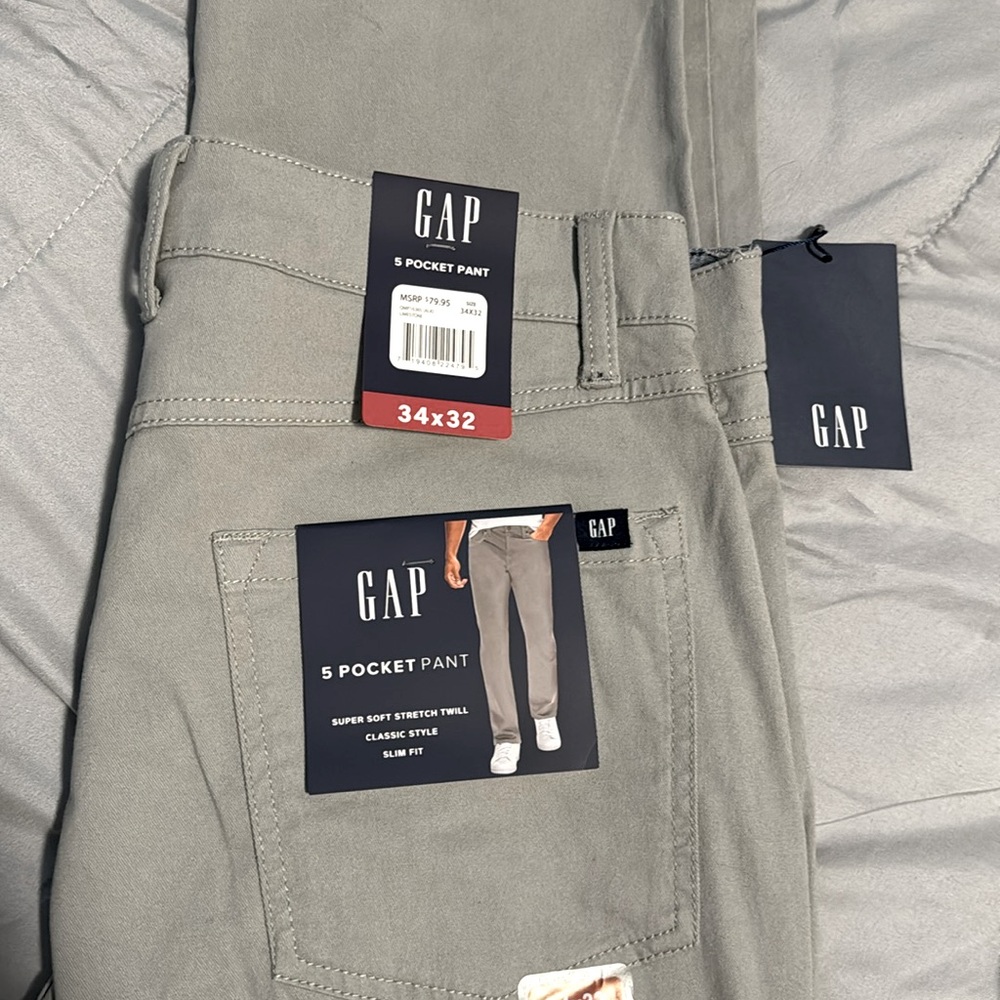 GAP 5 Pocket Grey Slim Fit Pant